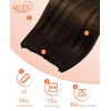 image:imageSunny Hair Beaded Weft Hair Extensions Human Hair Ombre Micro Bead Weft Hair Extensions Dark Brown Mix Light Brown Balayage Human Hair Weft Extensions with Micro Beads Easy to Install 18inch 50g