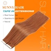 image:imageSunny Hair Brown Tape in Hair Extensions Human Hair 16 Inch for Vacations