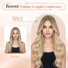 image:imageSunny Hair Clip in Hair Extensions Real Human Hair Blonde Balayage 16 Inch