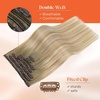 image:imageSunny Hair Clip in Hair Extensions Real Human Hair Blonde Balayage 16 Inch