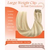 image:imageSunny Hair Clip in Hair Extensions Real Human Hair Blonde Highlights 150g