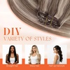 image:imageSunny Hair Clip in Hair Extensions Real Human Hair Brown Blonde 20 Inch