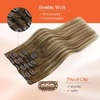 image:imageSunny Hair Clip in Hair Extensions Real Human Hair Brown Ombre Balayage