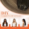 image:imageSunny Hair Clip in Hair Extensions Real Human Hair Caramel Balayage 12inch