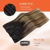 image:imageSunny Hair Clip in Hair Extensions Real Human Hair Caramel Balayage 12inch