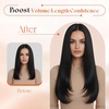 image:imageSunny Hair Clip in Hair Extensions Real Human Hair Natural Black 14 Inch