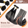 image:imageSunny Hair K Tip Human Hair Extensions Natural Black Ombre Silver Gray