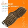 image:imageSunny Hair Tape in Hair Extensions Human Hair Brown 18 Inch for Daily Wear