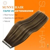 image:imageSunny Hair Tape in Hair Extensions Human Hair Brown Caramel Blonde 20Pcs