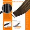 image:imageSunny Hair Tape in Hair Extensions Human Hair Brown Caramel Blonde 20Pcs