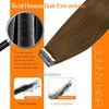 image:imageSunny Hair Tape in Hair Extensions Human Hair Light Chestnut Brown 20Pcs