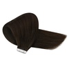 image:imageSunny Hair Tape in Hair Extensions Real Human Hair Invisible Remy Hair Extensions Tape ins for Women Darker Brown 16 inch 20Pcs 50G