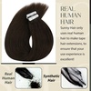 image:imageSunny Hair Tape in Hair Extensions Real Human Hair Invisible Remy Hair Extensions Tape ins for Women Darker Brown 16 inch 20Pcs 50G