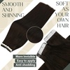 image:imageSunny Hair Tape in Hair Extensions Real Human Hair Invisible Remy Hair Extensions Tape ins for Women Darker Brown 16 inch 20Pcs 50G