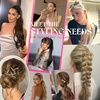 image:imageVe Sunny Hair Extensions Ponytail Real Human Hair 80g Wrap Around Clip in Ponytail Hair Extensions Straight Extensions Human Hair for Women Light Ash Brown 14 Inch