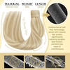 image:imageVe Sunny Hair Extensions Ponytail Real Human Hair Wrap Around Clip in Ponytail Hair Extensions Straight Extensions Human Hair for Women Honey Strawberry Blonde Highlights Bleach Blonde 22inch 80G