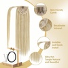 image:imageVe Sunny Hair Extensions Ponytail Real Human Hair Wrap Around Clip in Ponytail Hair Extensions Straight Extensions Human Hair for Women Honey Strawberry Blonde Highlights Bleach Blonde 22inch 80G