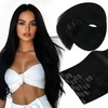 image:imageSunny Hair Clip in Hair Extensions Real Human Hair Jet Black Natural Blend