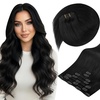 image:imageSunny Hair Clip in Hair Extensions Real Human Hair Natural Black 14 Inch