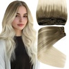 image:imageSunny Hair Human Hair Extensions Sew in Ombre Blonde Weft Hair Extensions Human Hair Light Brown Roots to Platinum Blonde Hair Extensions Sew in Real Human Hair Bundle for Short Hair 14inch 70g