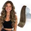 image:imageSunny Hair Tape in Hair Extensions Human Hair Brown Caramel Blonde 20Pcs