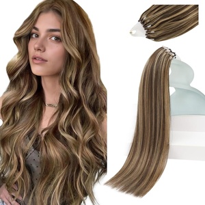 image:imageSunny Hair 22 Inch Micro Hair Extensions Human Hair Brown Highlight Blonde