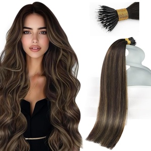 image:imageSunny Hair 24 Inch Nano Ring Hair Extensions Dark Brown Balayage