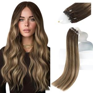 image:imageSunny Hair Microlink Hair Extensions Human Hair Brown Ombre Blonde 16 Inch