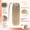 image:imageBundle 2Packs Human Hair Weft Extensions and Ponytail Hair Extensions Blonde Highlight 14inch 80G