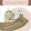 image:imageBundle 2Packs Tape in Hair Extensions and Ponytail Hair Extensions Blonde Highlight 14inch 80G