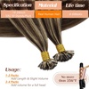 image:imageSunny Hair 20 Inch K Tip Human Hair Extensions Caramel Blonde Highlights