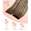 image:imageSunny Hair Beaded Weft Extensions  Human Hair 50G Micro Bead Real Straight Medium Brown with Blonde 16 inch