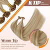 image:imageSunny Hair K Tips Real Human Hair Extensions Ash Blonde Golden Highlights