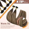 image:imageSunny Hair Ktip Human Hair Extensions Balayage Brown Caramel Blonde