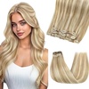 image:imageSunny Hair Clip in Hair Extensions Real Human Hair Blonde Highlighted