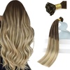 image:imageSunny Hair K Tip Real Human Hair Extensions Dark Brown Roots to Blonde