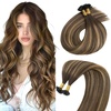 image:imageSunny Hair Ktip Human Hair Extensions Balayage Brown Caramel Blonde
