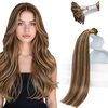 image:imageSunny Hair Mini Flat Tip Hair Extensions Dark Brown with Caramel Blonde