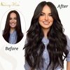 image:imageBundle 2Packs Clip in Hair Extensions Brown 20inch 7Pcs 120G Ponytail Hair Extensions 2 Brown 20inch 80G