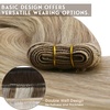image:imageBundle 2Packs Human Hair Weft Extensions and Ponytail Hair Extensions Blonde Highlight 20inch 80G