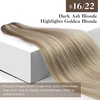 image:imageBundle 2Packs Human Hair Weft Extensions and Ponytail Hair Extensions Blonde Highlight 20inch 80G