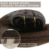 image:imageBundle 2Packs Human Hair Weft Extensions and Ponytail Hair Extensions Brown Ombre 20inch 80G