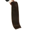 image:imageBundle 2Packs Human Hair Weft Extensions and Ponytail Hair Extensions Darkest Brown 22inch 80G