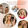 image:imageSunny Hair Clip in Hair Extensions Real Human Hair Blonde Balayage 20 Inch