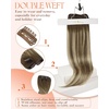 image:imageSunny Hair Clip in Hair Extensions Real Human Hair Brown Balayage 14 Inch