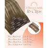 image:imageSunny Hair Clip in Hair Extensions Real Human Hair Brown Balayage 14 Inch