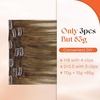 image:imageSunny Hair Clip in Hair Extensions Real Human Hair Brown Balayage Blonde