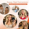 image:imageSunny Hair Clip in Hair Extensions Real Human Hair Brown Balayage Blonde