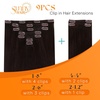 image:imageSunny Hair Clip in Hair Extensions Real Human Hair Dark Brown 26inch 190g