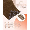 image:imageSunny Hair Clip in Hair Extensions Real Human Hair Natural Light Brown